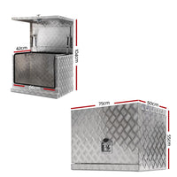 Giantz 75x50x55cm Aluminium Tool box Generator Toolbox Truck Ute Trailer Canopy Kings Warehouse 
