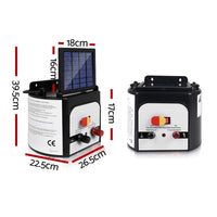 Giantz 8km Solar Power Electric Fence Charger Energiser 0.3J White Farm Supplies Kings Warehouse 