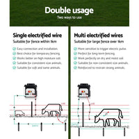 Giantz 8km Solar Power Electric Fence Charger Energiser 0.3J White Farm Supplies Kings Warehouse 