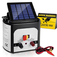 Giantz 8km Solar Power Electric Fence Charger Energiser 0.3J White Farm Supplies Kings Warehouse 