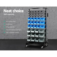Giantz 90 Bin Storage Rack Stand Tools Kings Warehouse 