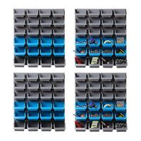 Giantz 96 Storage Bin Rack Wall-Mounted Tool Parts Garage Shelving Organiser Kings Warehouse 