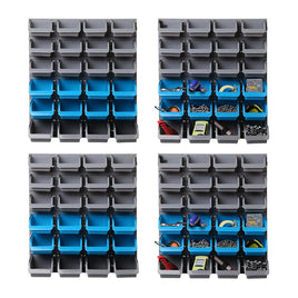 Giantz 96 Storage Bin Rack Wall-Mounted Tool Parts Garage Shelving Organiser Kings Warehouse 