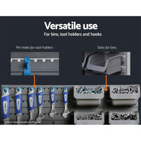 Giantz 96 Storage Bin Rack Wall-Mounted Tool Parts Garage Shelving Organiser Kings Warehouse 