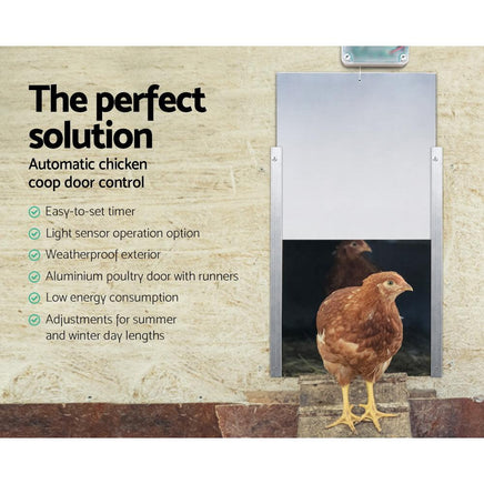 Giantz Automatic Chicken Coop Door Opener Cage Closer Kings Warehouse 