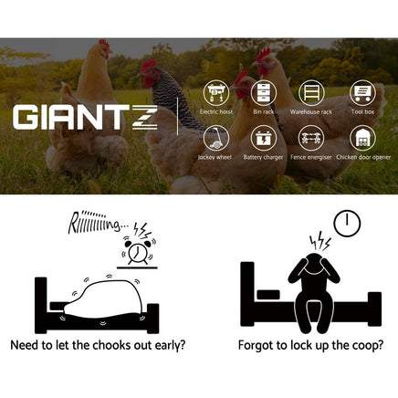 Giantz Automatic Chicken Coop Door Opener Cage Closer Kings Warehouse 