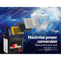 Giantz Electric Fence Energiser 3km Solar Powered Charger Set + 2000m Tape Farm Supplies Kings Warehouse 