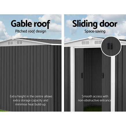 Giantz Garden Shed Outdoor Storage Sheds Tool Workshop 2.58X2.07M with Base garden sheds Kings Warehouse 
