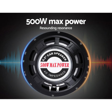 Giantz Set of 2 6.5inch LED Light Car Speakers Audio Kings Warehouse 