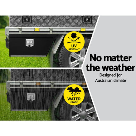 Giantz Ute Tool Box Right UnderTray Toolbox Under Tray Aluminium Underbody Tools Storage Kings Warehouse 