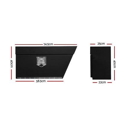 Giantz Ute Tool Box Right UnderTray Toolbox Under Tray Aluminium Underbody Tools Storage Kings Warehouse 