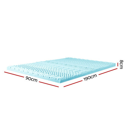 Giselle Bedding 11-zone Memory Foam Mattress Topper 8cm - Single Bedding Kings Warehouse 