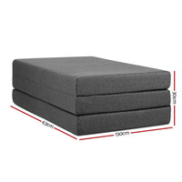 Giselle Bedding Double Size Folding Foam Mattress Portable Bed Mat Dark Grey Kings Warehouse 