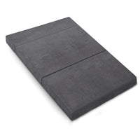 Home Bedding Double Size Folding Foam Mattress Portable Bed Mat Velvet Dark Grey