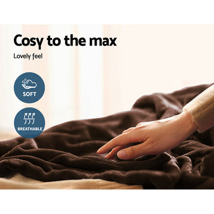 Giselle Bedding Electric Throw Blanket - Chocolate Bedding Kings Warehouse 