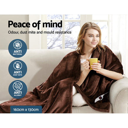 Giselle Bedding Electric Throw Blanket - Chocolate Bedding Kings Warehouse 