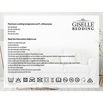 Giselle Bedding Electric Throw Blanket - Navy Bedding Kings Warehouse 