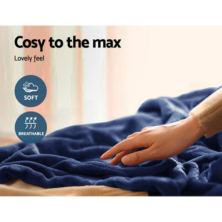Giselle Bedding Electric Throw Blanket - Navy Bedding Kings Warehouse 