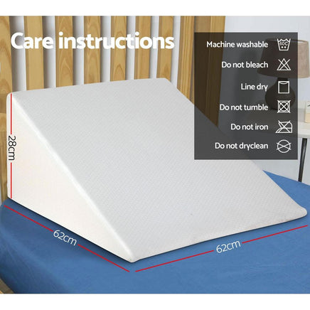 Giselle Bedding Foam Wedge Back Support Pillow - Beige Kings Warehouse 