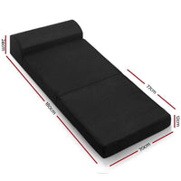 Giselle Bedding Folding Foam Mattress Portable Single Sofa Bed Mat Air Mesh Fabric Black Kings Warehouse 