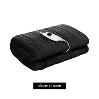 Giselle Bedding Heated Electric Throw Rug Fleece Sunggle Blanket Washable Charcoal Bedding Kings Warehouse 