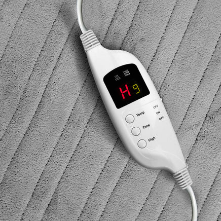 Giselle Bedding Heated Electric Throw Rug Fleece Sunggle Blanket Washable Silver Bedding Kings Warehouse 
