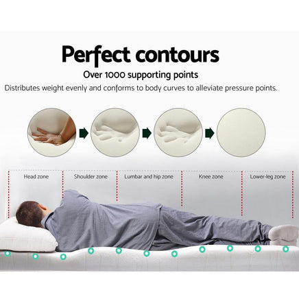 Giselle Bedding Memory Foam Mattress Topper w/Cover 8cm - King Mattresses Kings Warehouse 