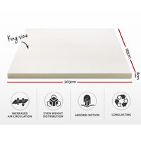 Giselle Bedding Memory Foam Mattress Topper w/Cover 8cm - King Mattresses Kings Warehouse 