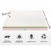 Giselle Bedding Memory Foam Mattress Topper w/Cover 8cm - Queen Mattresses Kings Warehouse 