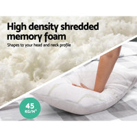 Giselle Bedding Set of 2 Bamboo Pillow with Memory Foam Bedding Kings Warehouse 