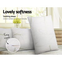 Giselle Bedding Set of 2 Bamboo Pillow with Memory Foam Bedding Kings Warehouse 