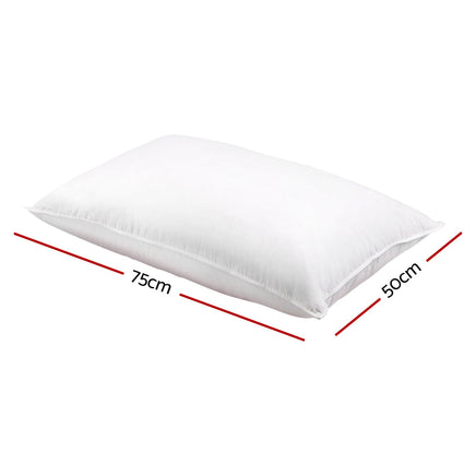 Giselle Bedding Set of 2 Duck Down Pillow - White Bedding Kings Warehouse 