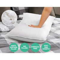 Giselle Bedding Set of 2 Duck Down Pillow - White Bedding Kings Warehouse 