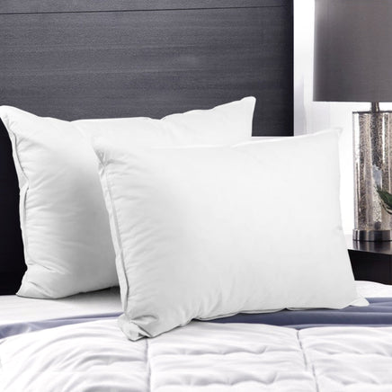 Giselle Bedding Set of 2 Goose Feather and Down Pillow - White Bedding Kings Warehouse 