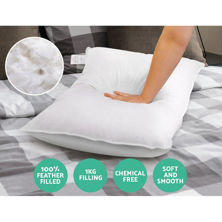 Giselle Bedding Set of 2 Goose Feather and Down Pillow - White Bedding Kings Warehouse 