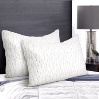 Giselle Bedding Set of 2 Rayon Single Memory Foam Pillow Kings Warehouse 