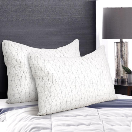 Giselle Bedding Set of 2 Rayon Single Memory Foam Pillow Kings Warehouse 