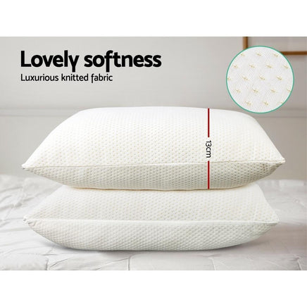 Giselle Bedding Set of 2 Visco Elastic Memory Foam Pillows Bedding Kings Warehouse 