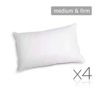 Home Bedding Set of 4 Medium & Firm Cotton Pillows