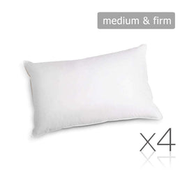 Giselle Bedding Set of 4 Medium & Firm Cotton Pillows Kings Warehouse 