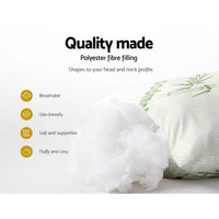 Giselle Hotel Pillow Bed Pillows 4 Pack Family Soft Medium Firm Bamboo Cover Kings Warehouse 