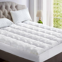 Giselle King Mattress Topper Bamboo Fibre Pillowtop Protector Bedding Kings Warehouse 