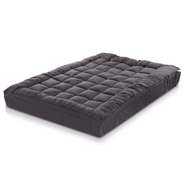Giselle King Single Mattress Topper Pillowtop 1000GSM Charcoal Microfibre Bamboo Fibre Filling Protector Kings Warehouse