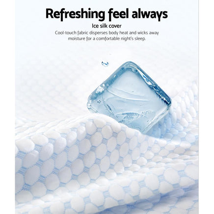 Giselle Memory Foam Pillow Ice Silk Cover Contour Pillows Cool Cervical Support Bedding Kings Warehouse 