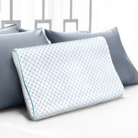 Giselle Memory Foam Pillow Ice Silk Cover Contour Pillows Cool Cervical Support Bedding Kings Warehouse 