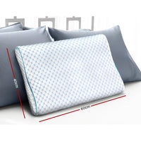 Giselle Memory Foam Pillow Ice Silk Cover Contour Pillows Cool Cervical Support Bedding Kings Warehouse 