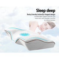 Giselle Memory Foam Pillow Neck Pillows Contour Rebound Pain Relief Support Bedding Kings Warehouse 