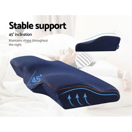 Giselle Memory Foam Pillow Neck Pillows Contour Rebound Pain Relief Support Bedding Kings Warehouse 