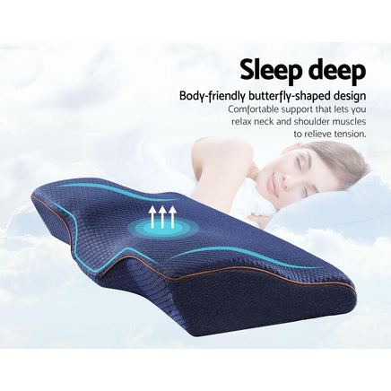 Giselle Memory Foam Pillow Neck Pillows Contour Rebound Pain Relief Support Bedding Kings Warehouse 