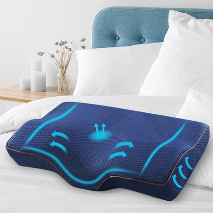 Giselle Memory Foam Pillow Neck Pillows Contour Rebound Pain Relief Support Bedding Kings Warehouse 